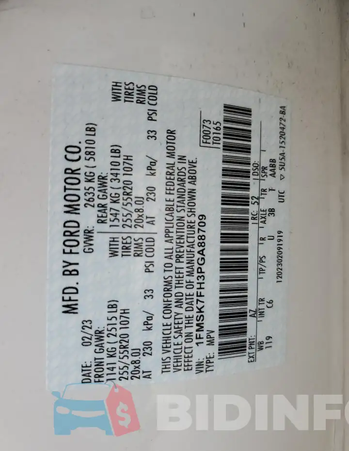 1FMSK7FH3PGA88709 Photo# 14