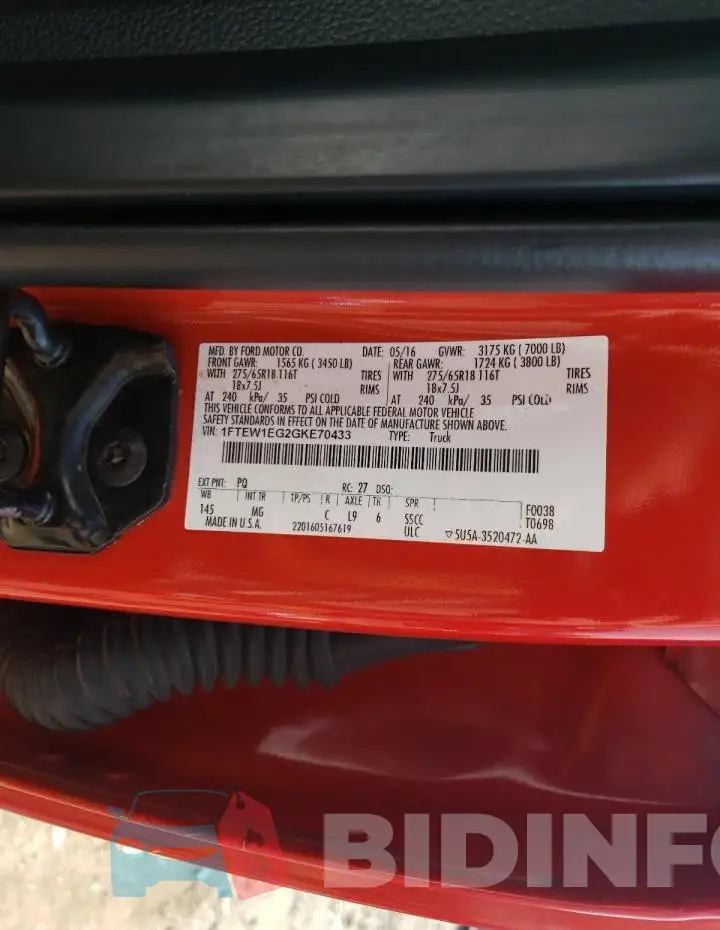 1FTEW1EG2GKE70433 Photo# 12