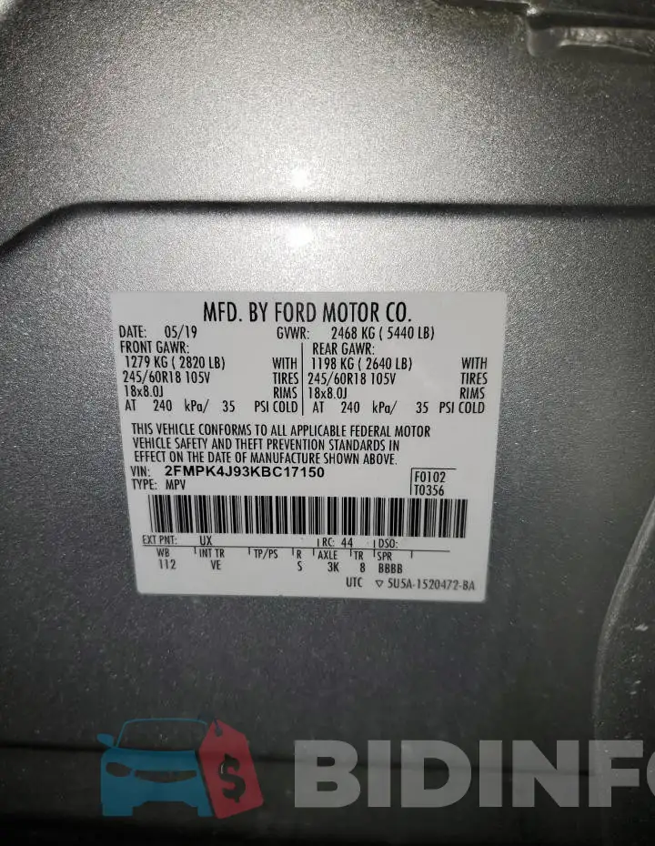 2FMPK4J93KBC17150 Photo# 13