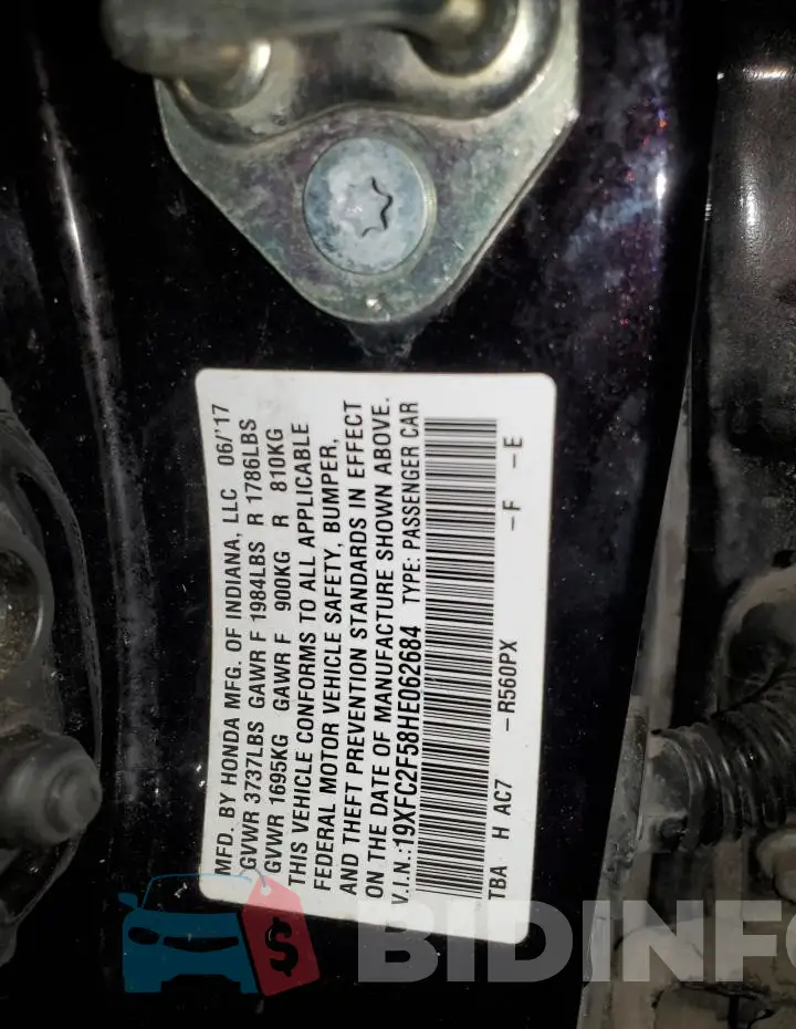 19XFC2F58HE062684 Photo# 12