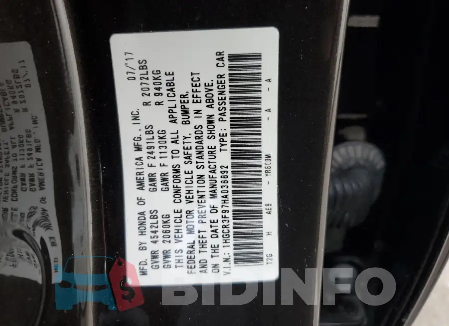 1HGCR3F97HA038892 Photo# 12