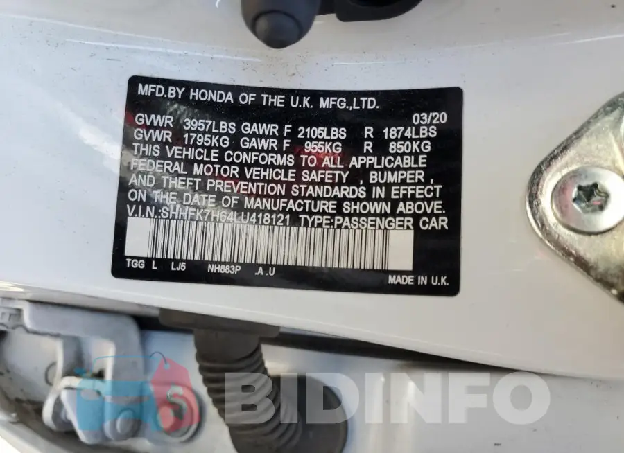SHHFK7H64LU418121 Photo# 12