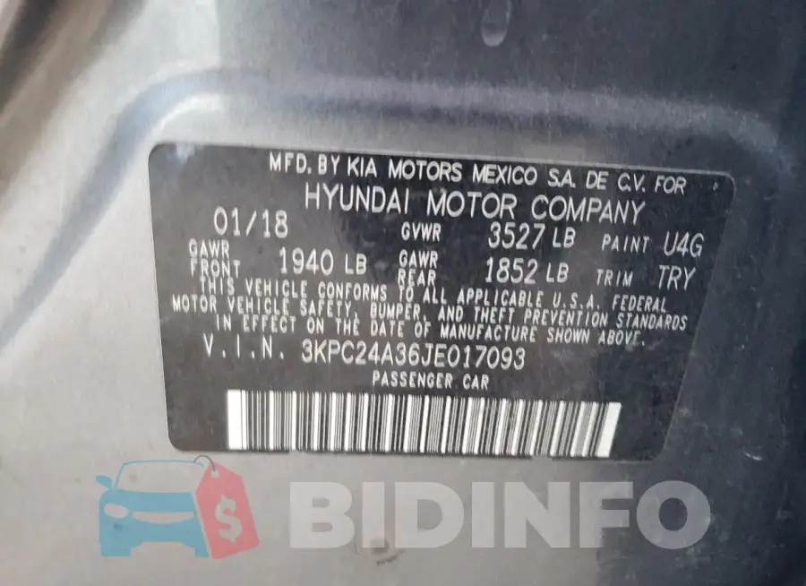 3KPC24A36JE017093 Photo# 12