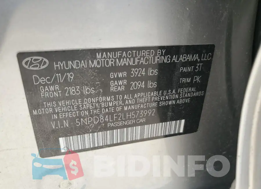 5NPD84LF2LH573992 Photo# 12