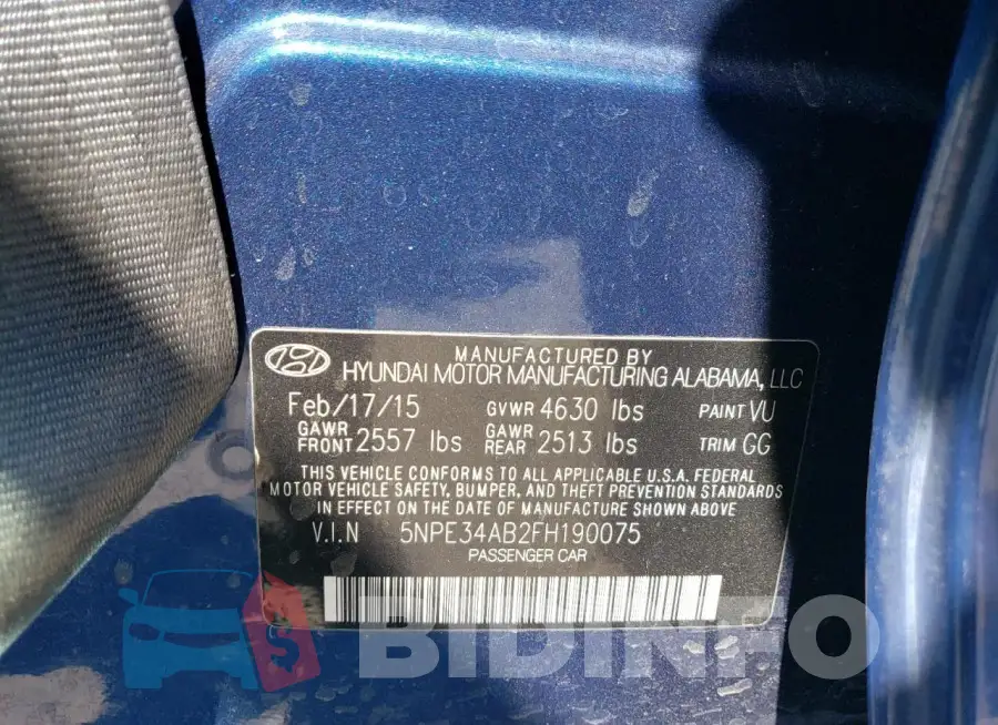 5NPE34AB2FH190075 Photo# 13