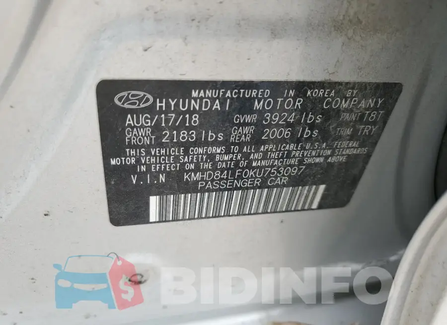 KMHD84LF0KU753097 Photo# 12