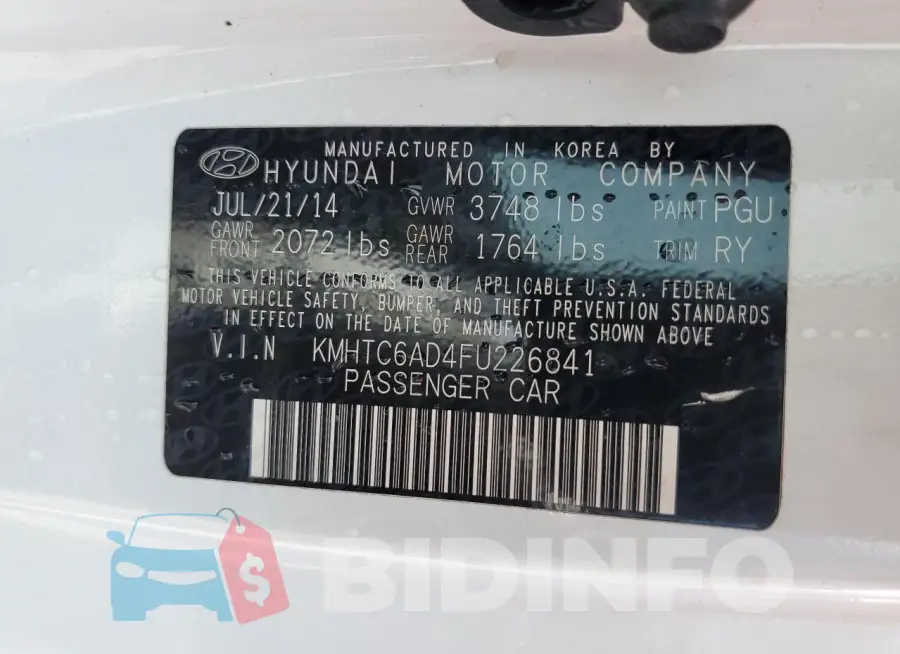KMHTC6AD4FU226841 Photo# 13