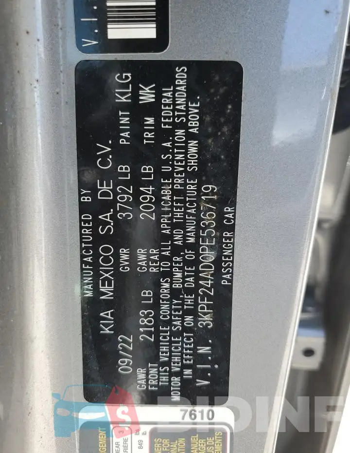 3KPF24AD0PE536719 Photo# 12