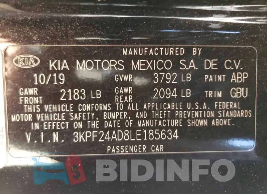 3KPF24AD8LE185634 Photo# 13