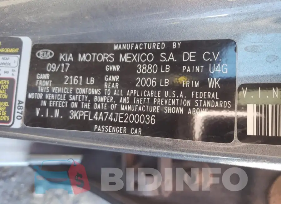 3KPFL4A74JE200036 Photo# 13