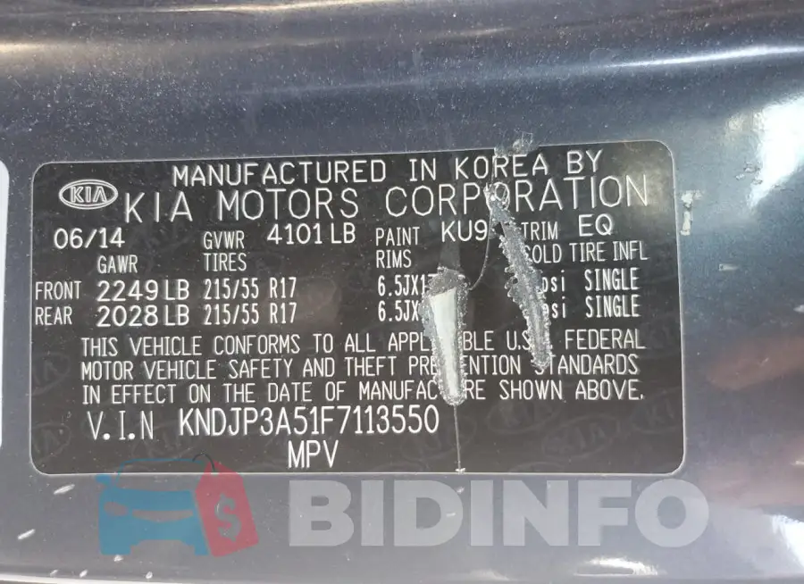 KNDJP3A51F7113550 Photo# 13