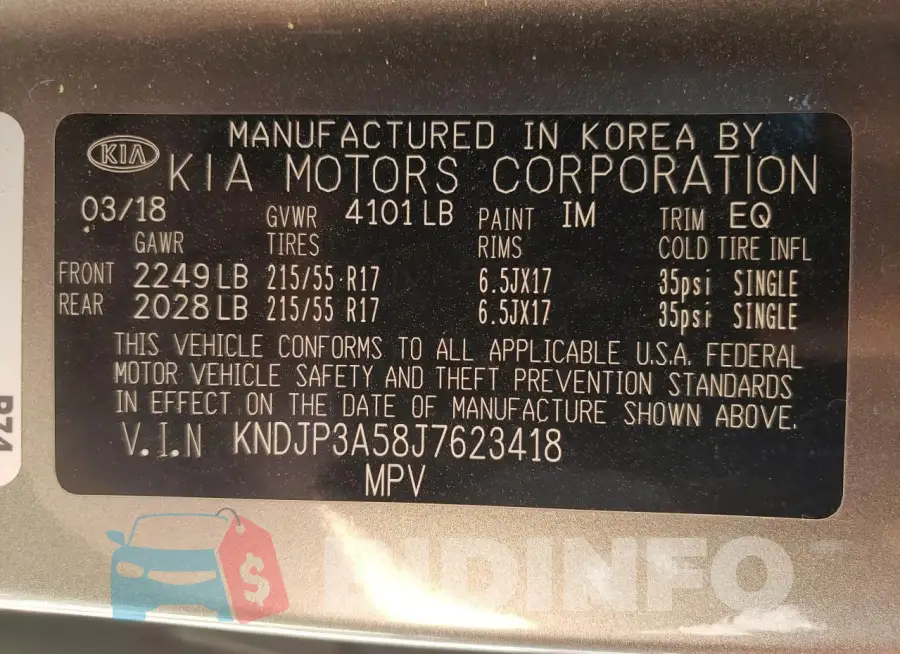 KNDJP3A58J7623418 Photo# 13