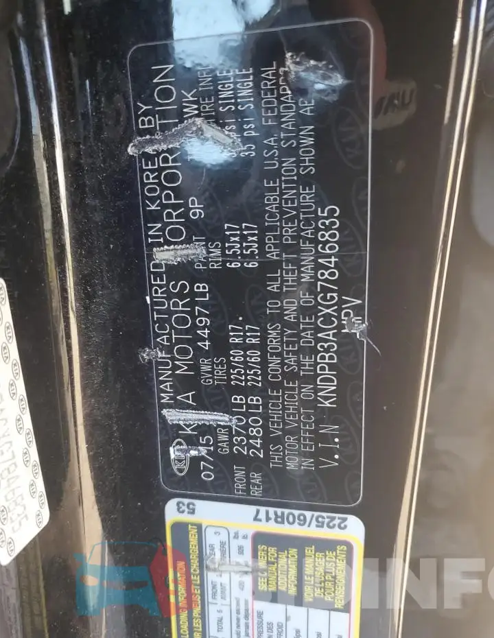 KNDPB3ACXG7846835 Photo# 13