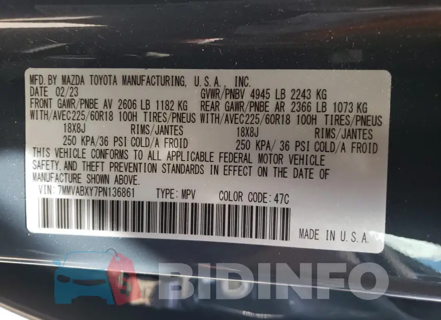 7MMVABXY7PN136861 Photo# 12