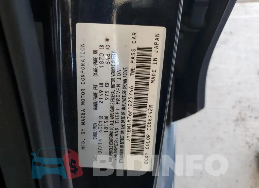 JM1BM1M76F1225746 Photo# 12