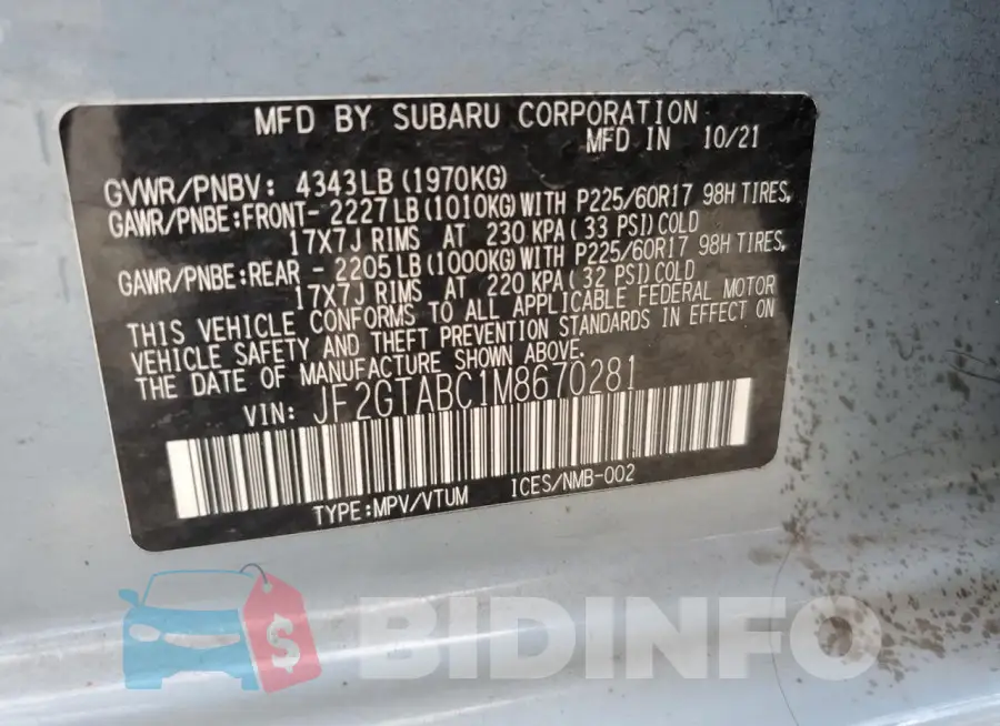 JF2GTABC1M8670281 Photo# 14