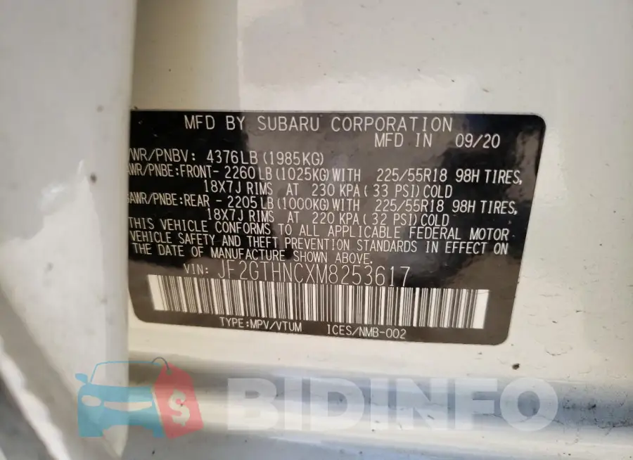 JF2GTHNCXM8253617 Photo# 13
