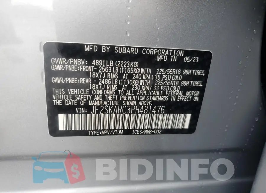 JF2SKARC3PH481476 Photo# 12
