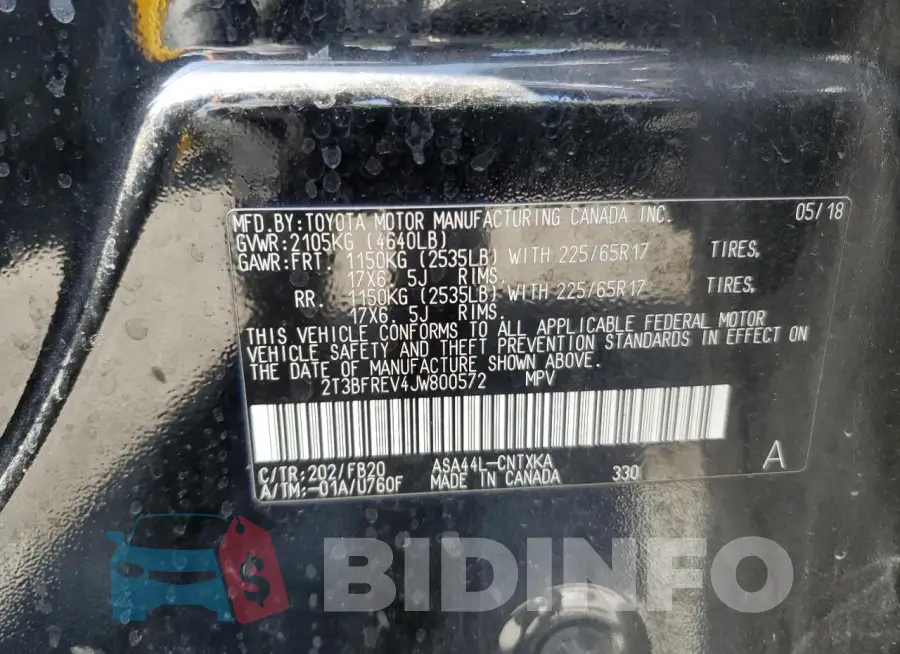 2T3BFREV4JW800572 Photo# 13
