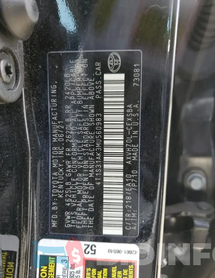 4T1S31AK3MU560983 Photo# 13