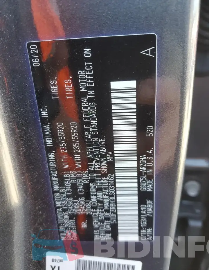 5TDFZRBH3LS031462 Photo# 13