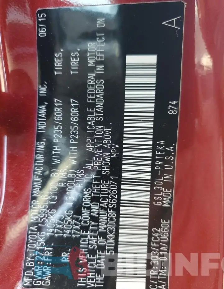 5TDKK3DC8FS626071 Photo# 14