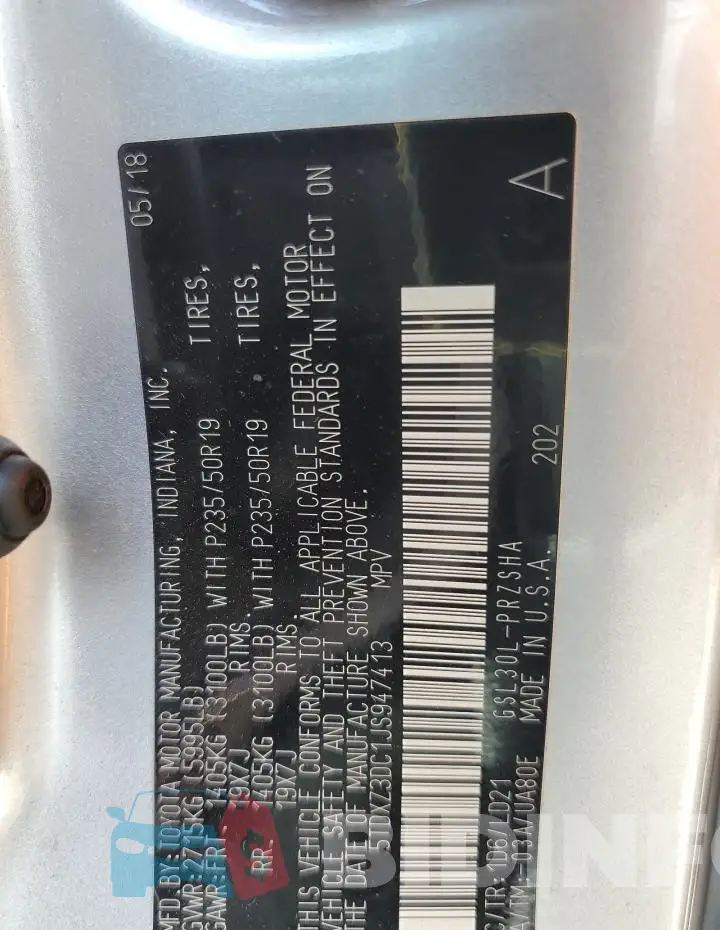 5TDXZ3DC1JS947413 Photo# 13