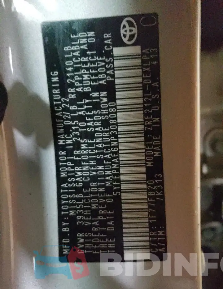 5YFEPMAE6NP308080 Photo# 13