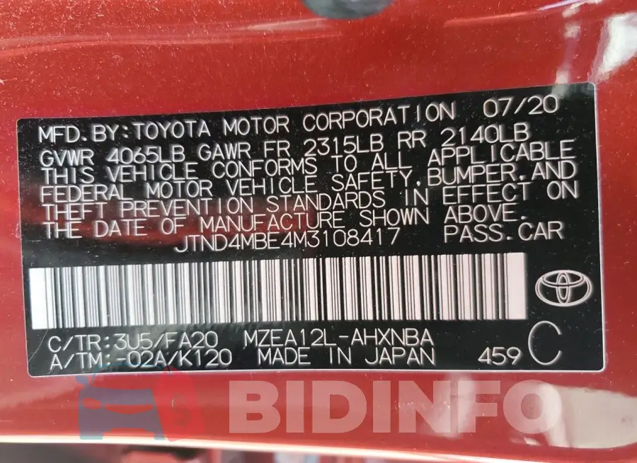 JTND4MBE4M3108417 Photo# 12