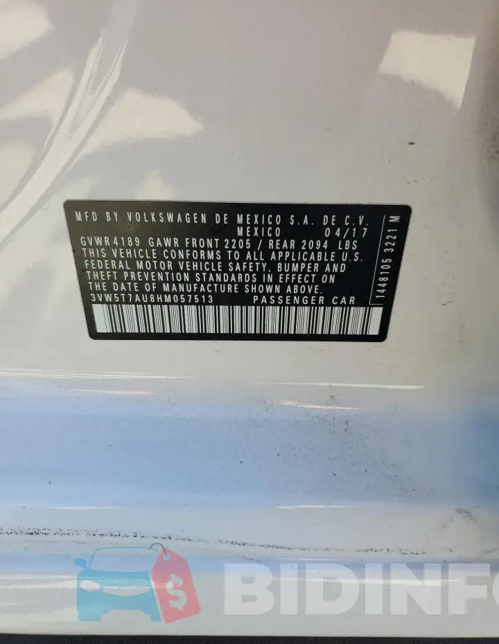 3VW5T7AU8HM057513 Photo# 12