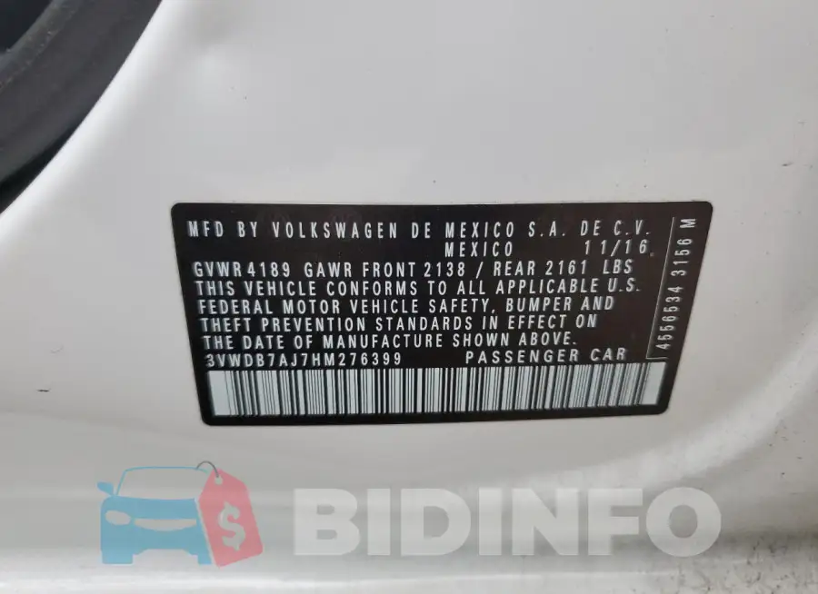 3VWDB7AJ7HM276399 Photo# 13