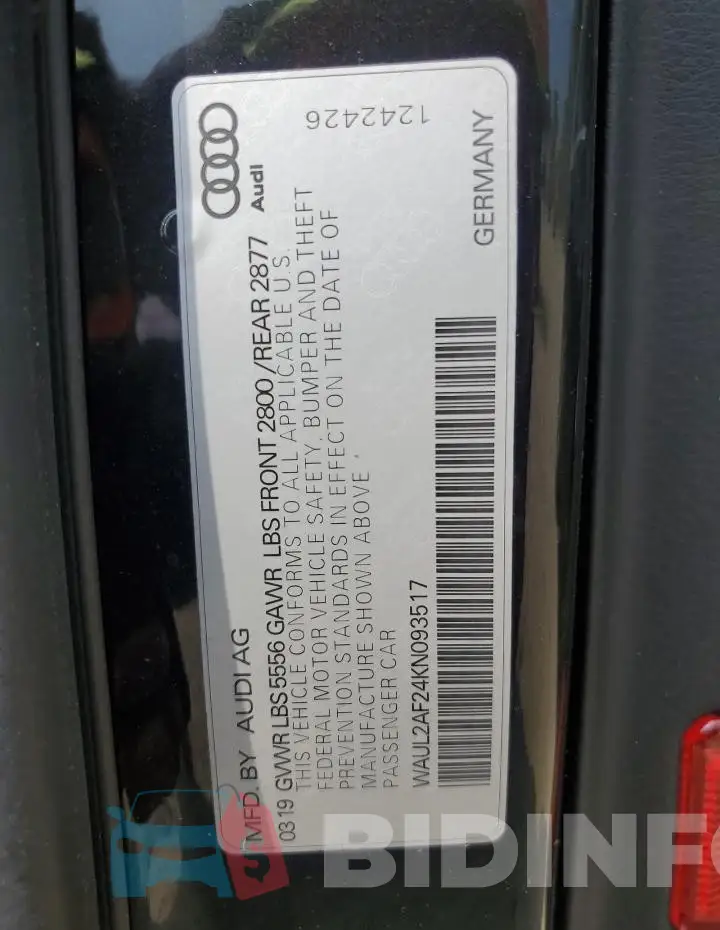WAUL2AF24KN093517 Photo# 12