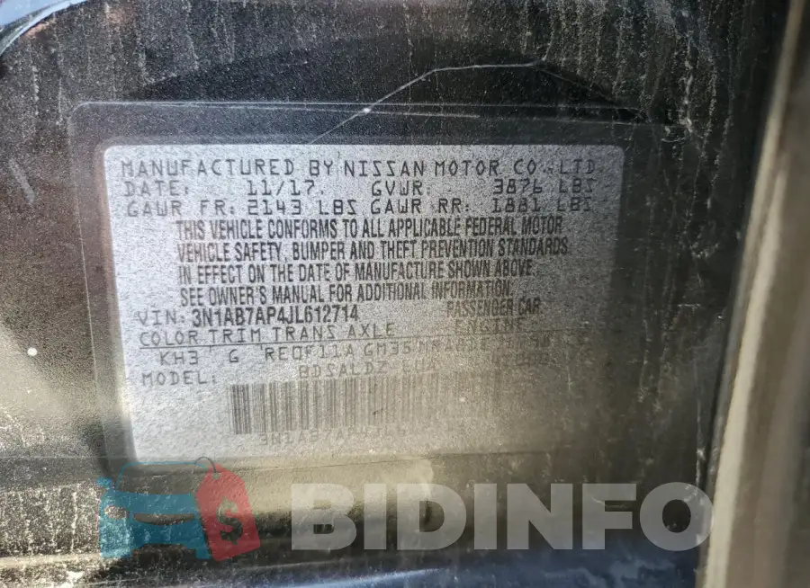 3N1AB7AP4JL612714 Photo# 12