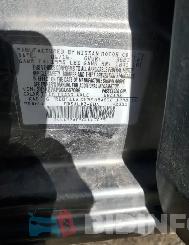 3N1AB7AP9GL667099 Photo# 12