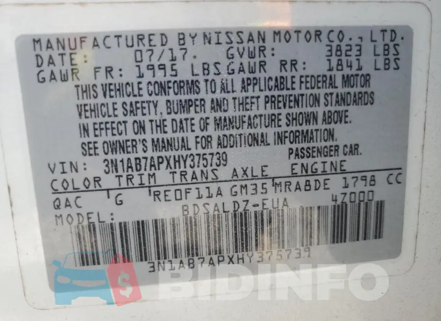 3N1AB7APXHY375739 Photo# 13