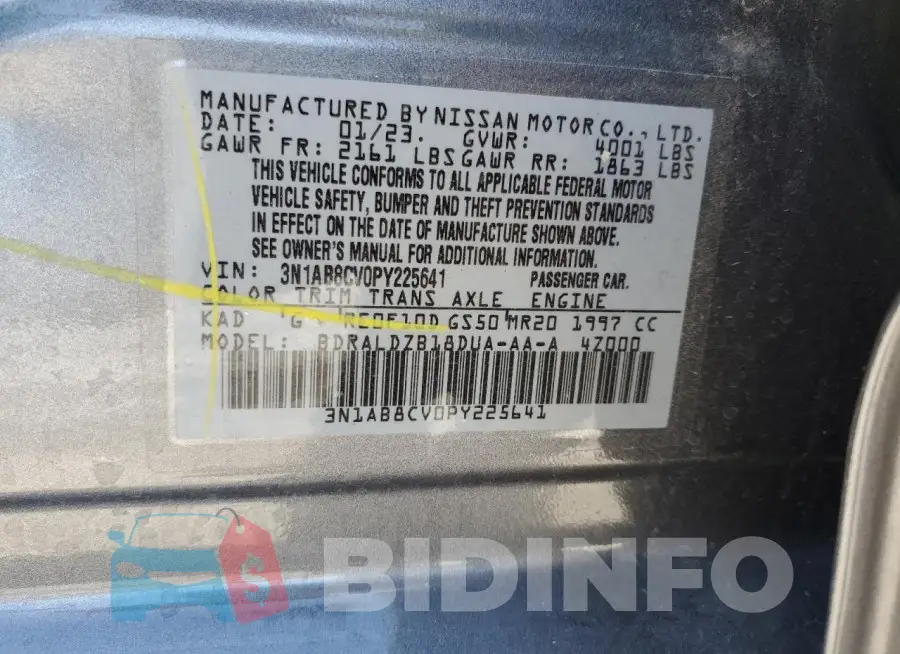 3N1AB8CV0PY225641 Photo# 12