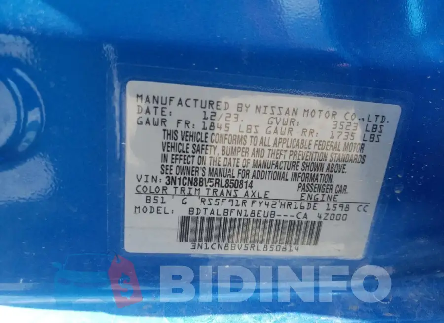 3N1CN8BV5RL850814 Photo# 12