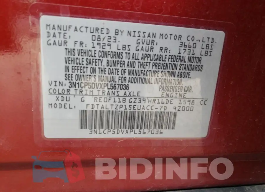 3N1CP5DVXPL567036 Photo# 14