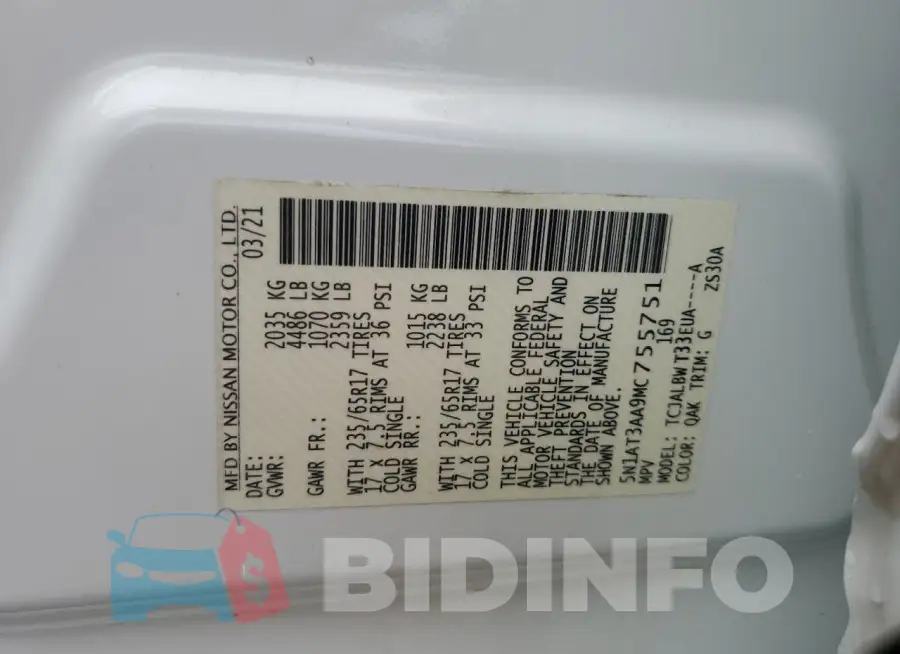 5N1AT3AA9MC755751 Photo# 13