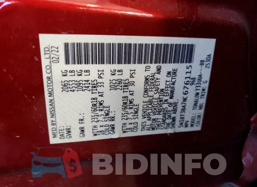 5N1BT3BA7NC676115 Photo# 13