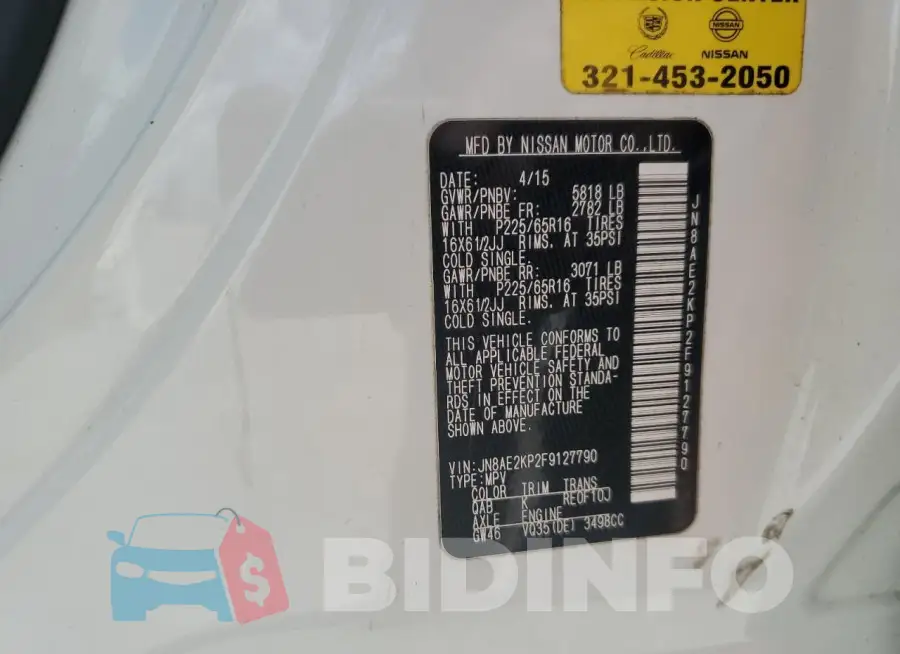 JN8AE2KP2F9127790 Photo# 13