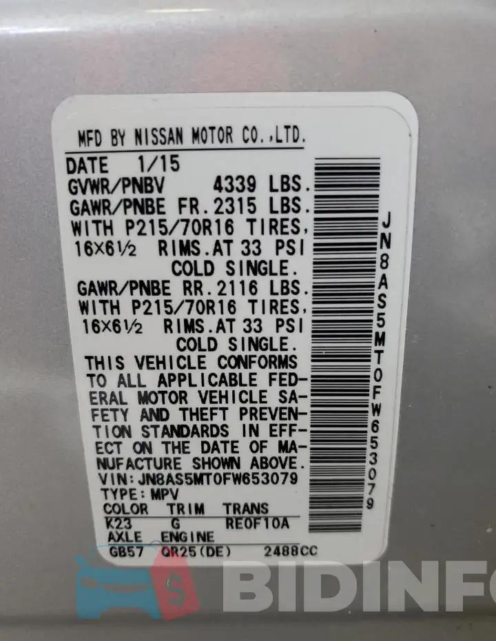JN8AS5MT0FW653079 Photo# 12