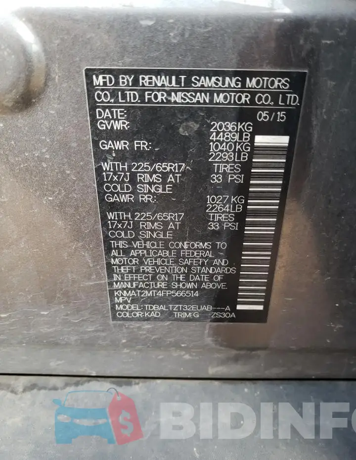 KNMAT2MT4FP566514 Photo# 13