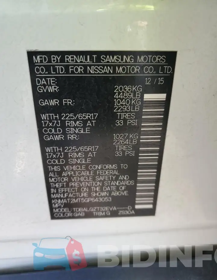 KNMAT2MT5GP643053 Photo# 12