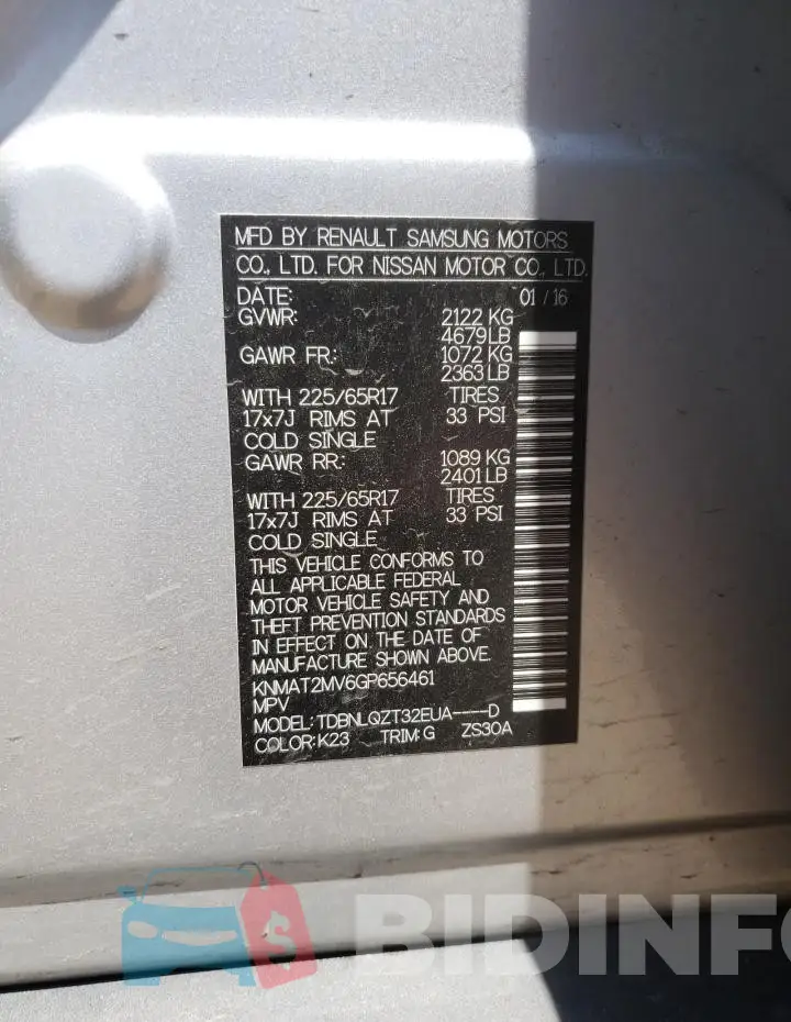 KNMAT2MV6GP656461 Photo# 13