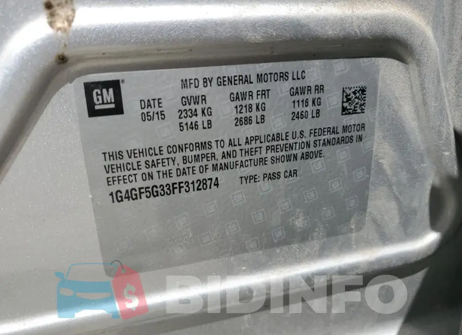 1G4GF5G33FF312874 Photo# 13