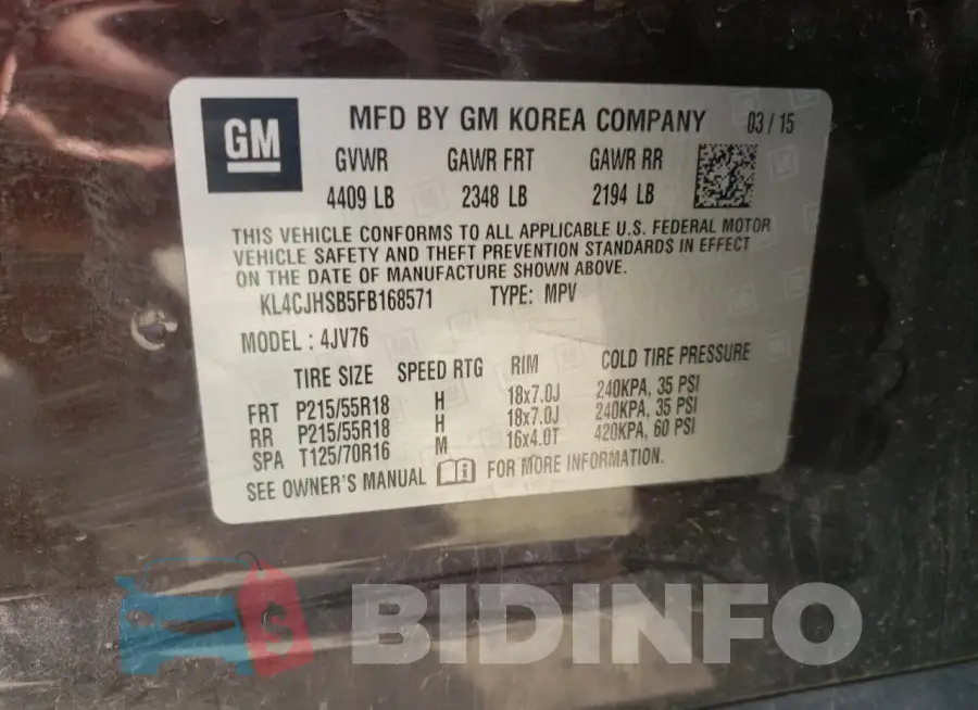 KL4CJHSB5FB168571 Photo# 12
