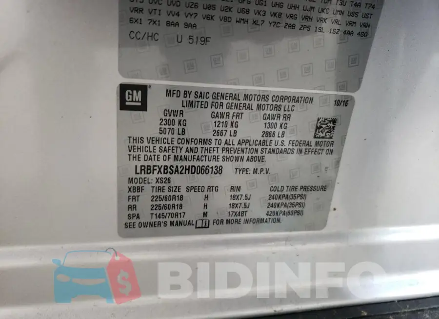 LRBFXBSA2HD066138 Photo# 13