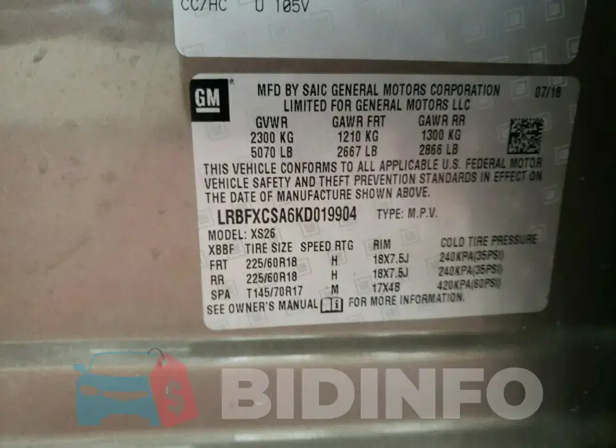 LRBFXCSA6KD019904 Photo# 14