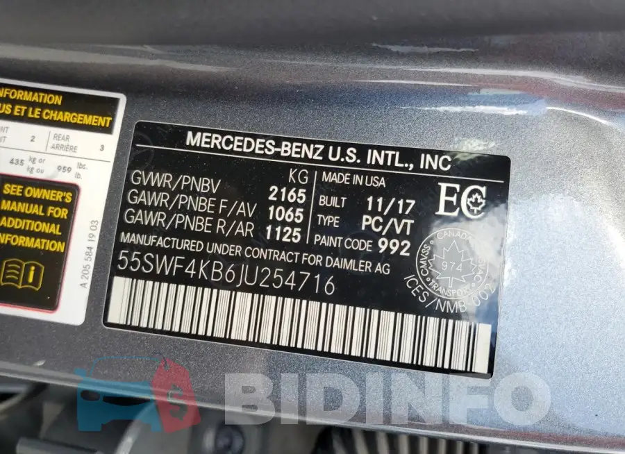 55SWF4KB6JU254716 Photo# 13
